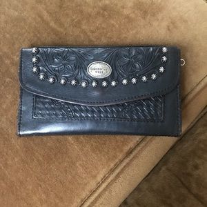 American West Genuine Embossed Leather Wallet